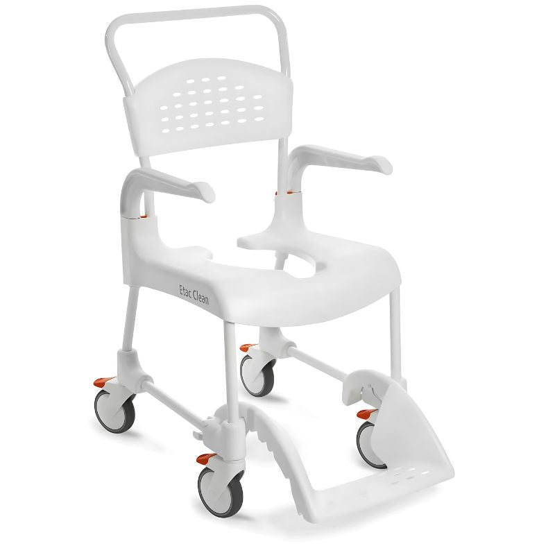 Etac Clean Mobile Shower Commode - Attendant Propelled Wheelchair