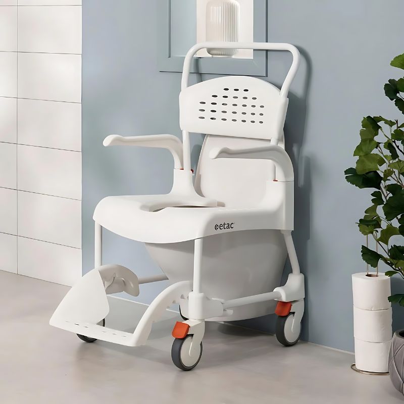 Etac Clean Mobile Shower Commode - Attendant Propelled Wheelchair