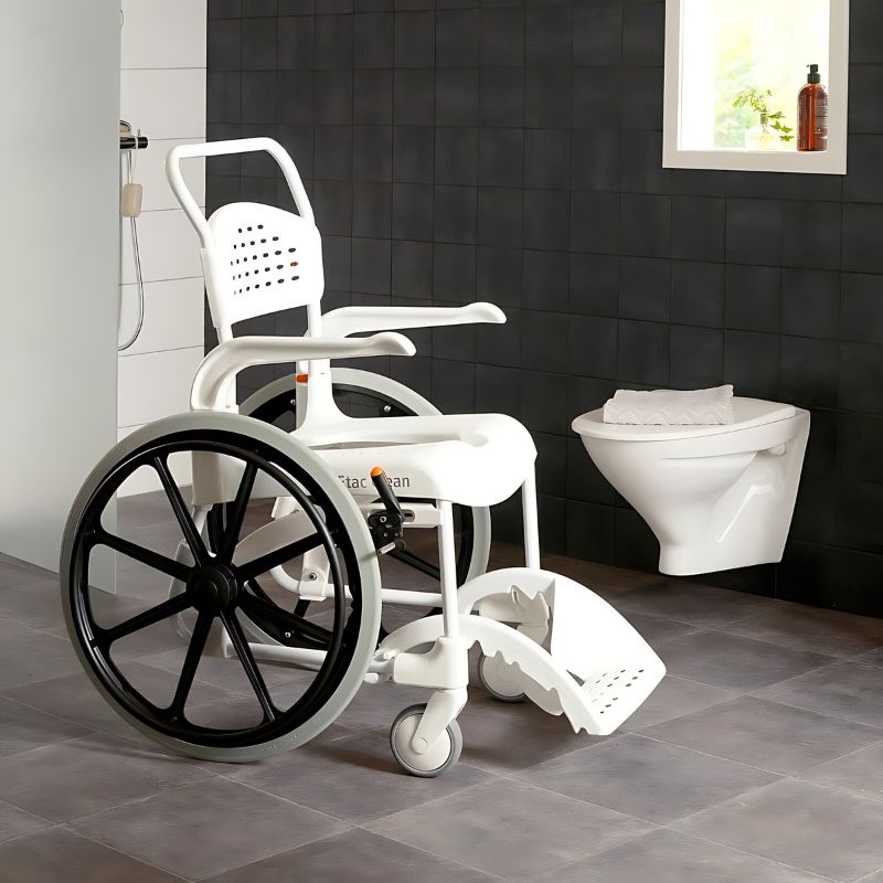 Etac Clean Self Propelled Mobile Shower Commode - Etac Clean 24" Rear Wheels