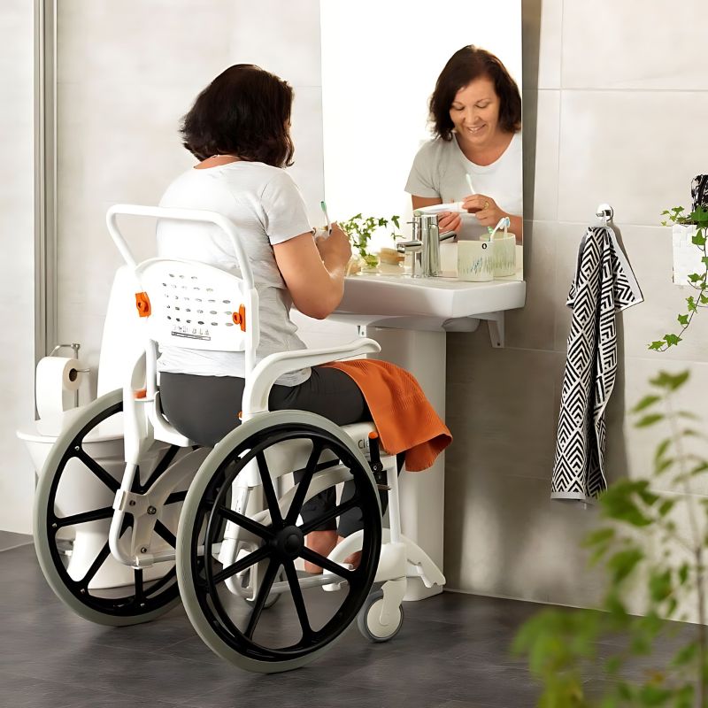 Etac Clean Self Propelled Mobile Shower Commode - Etac Clean 24" Rear Wheels