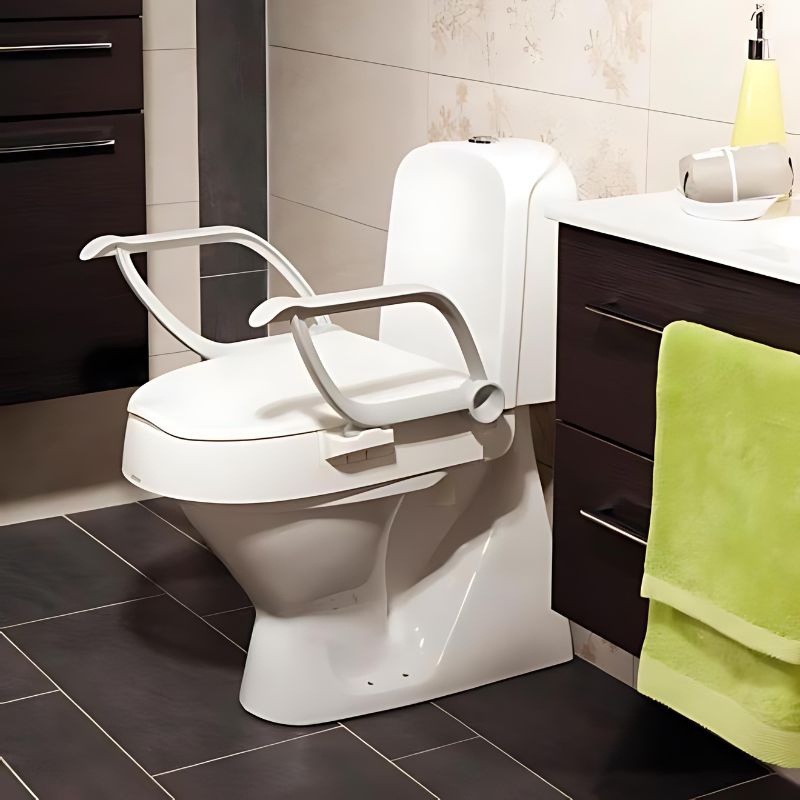 Etac Cloo Toilet Seat Raiser With Arms -  Elevated Toilet Bowl Seat Riser