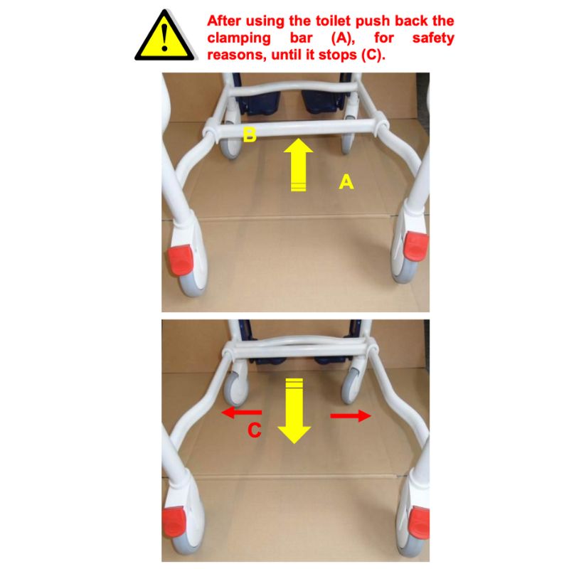 Rebotec Boston Wide Mobile Shower Chair Commode