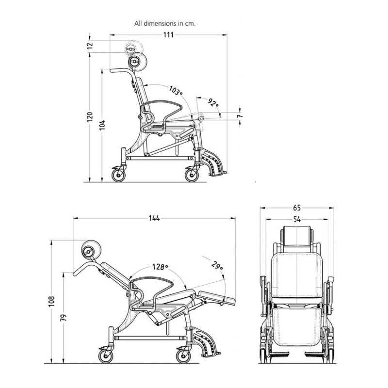 Rebotec Phoenix Tilt in Place Bariatric Shower Commode Chair